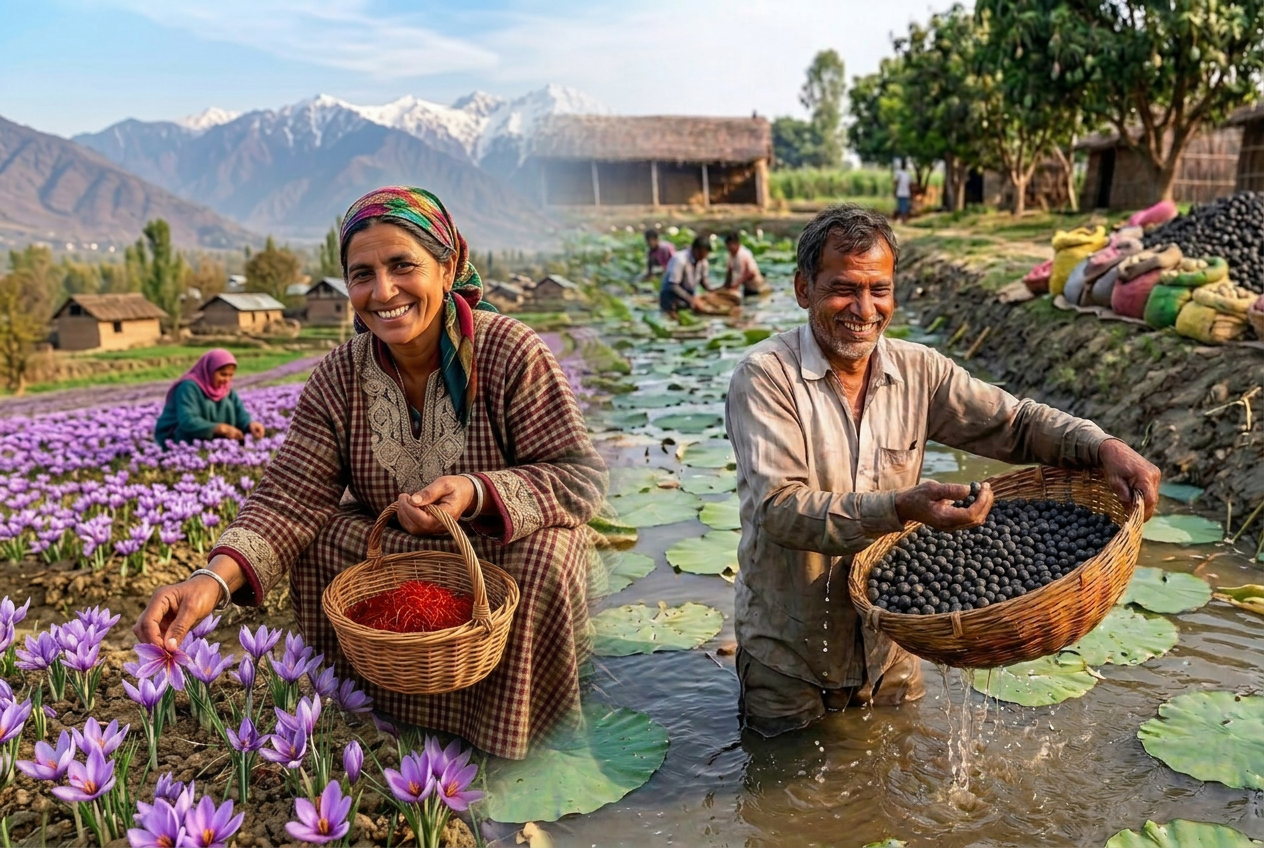 Sourcing across India — saffron harvest in Kashmir and makhana harvest in Bihar